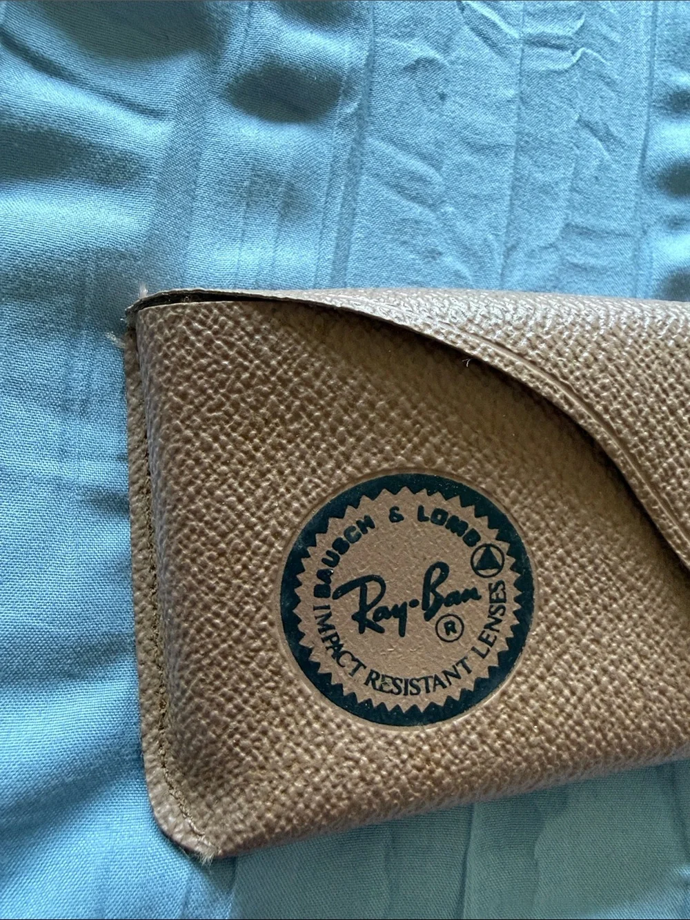 Ray-Ban Brown Glasses Case with Snap Closure
